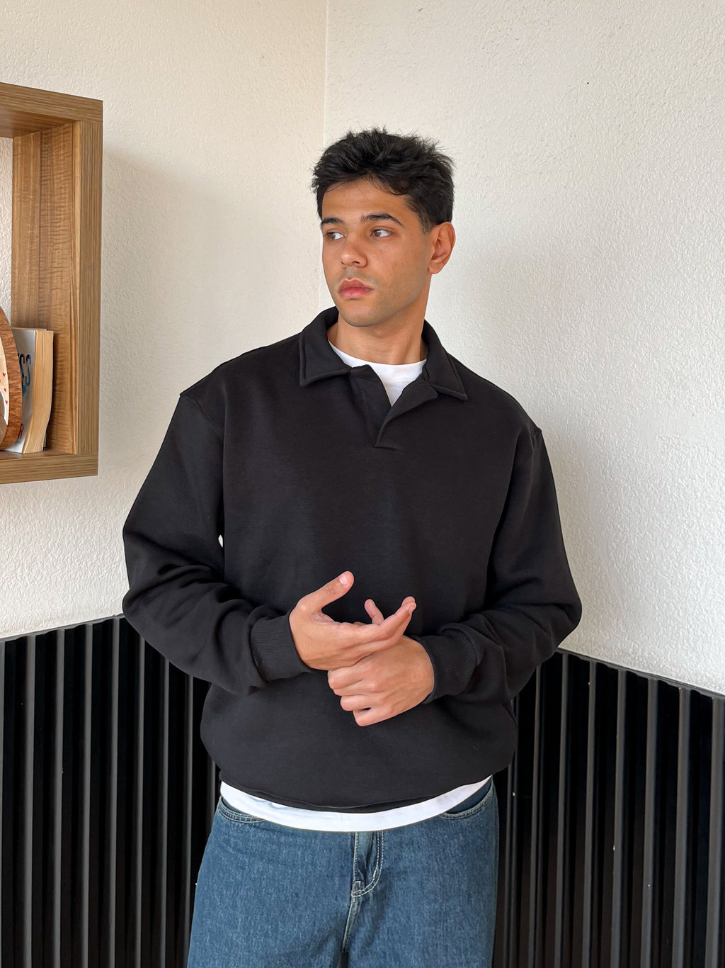 Black Polo Sweatshirt