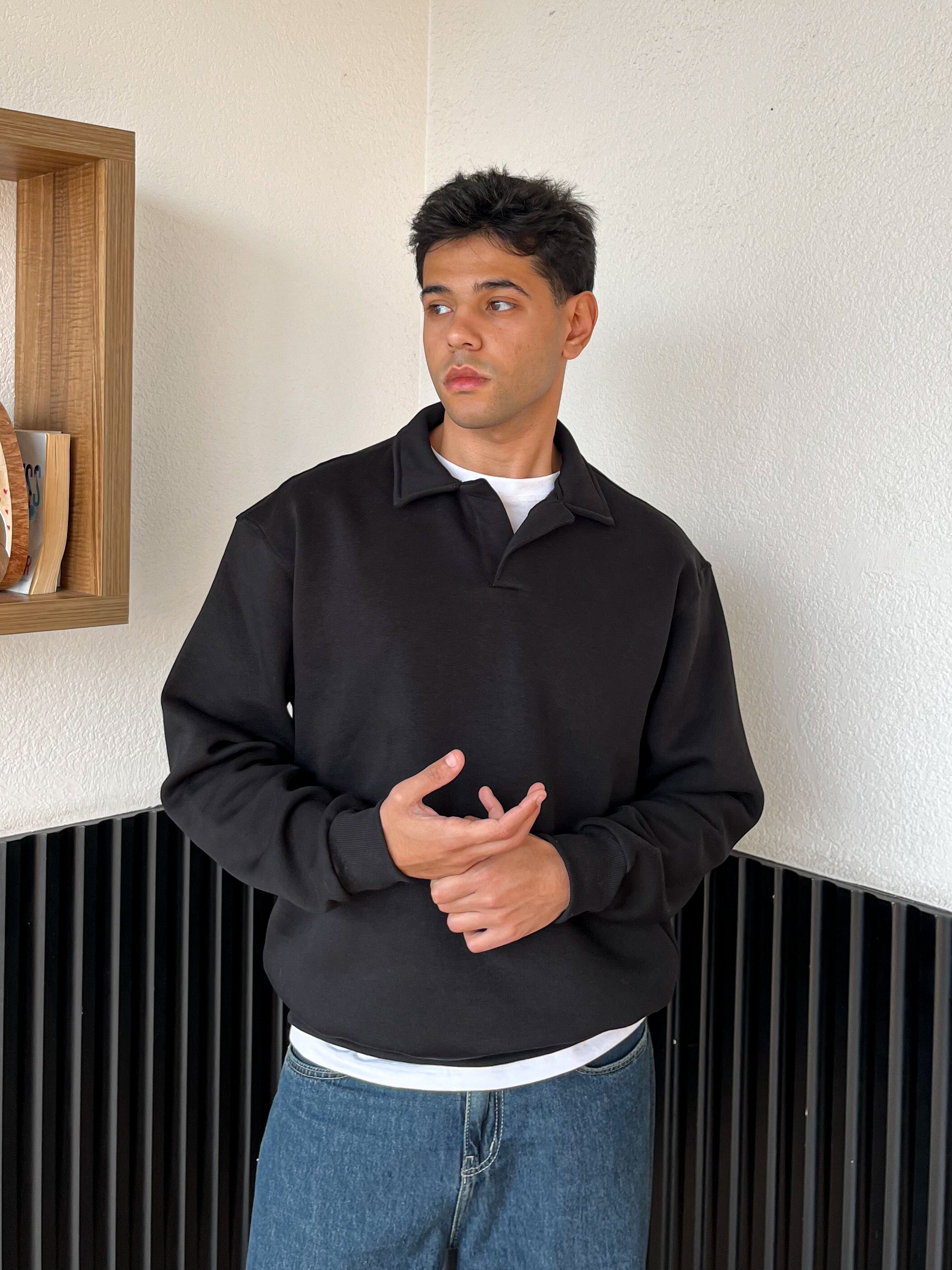 Black Polo Sweatshirt