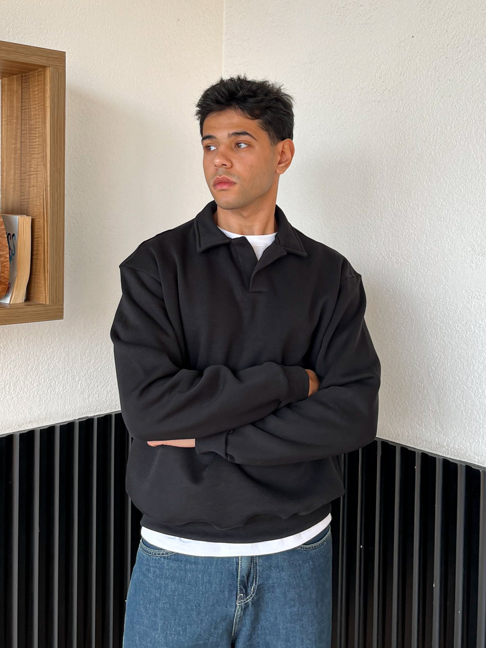 Black Polo Sweatshirt